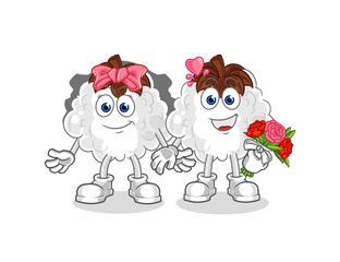 cotton wedding cartoon. cartoon mascot vector