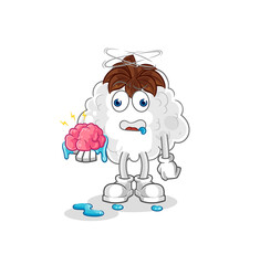 cotton no brain vector. cartoon character
