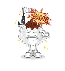 cotton warning shot mascot. cartoon vector