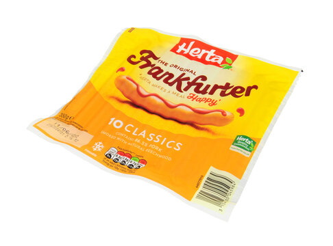 Herta classic pork frankfurters smoked with natural beechwood in a pack of ten