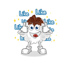 cotton give lots of likes. cartoon vector