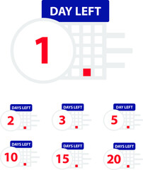 1 day left. Vector illustration.
