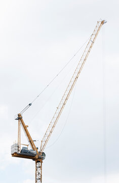 Tower construction crane with white background