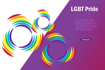 LGBT pride month. LGBT rainbow color in stripe circle template. To celebrate gay, lesbian, homosexual pride culture and transgender community. Vector backdrop, frame, template and banner.