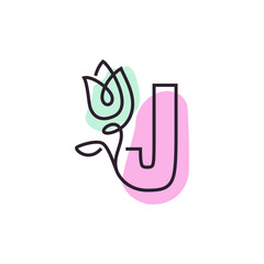 Flower Alphabet J Logo