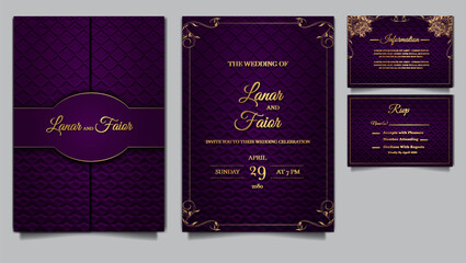 luxury elegant wedding invitation set