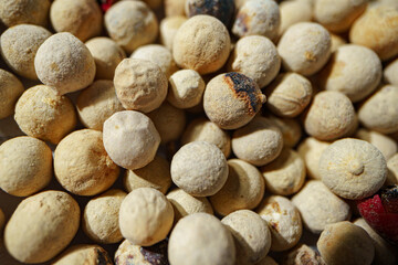 Macro photo of chickpea groats as a natural food background