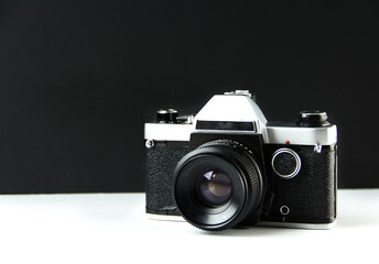 Old Soviet rangefinder analog camera.