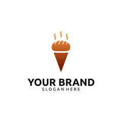Fototapeta premium ICE CREAM AND BREAD LOGO DESIGN