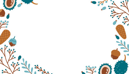 Autumn flat design vector background fall leaves