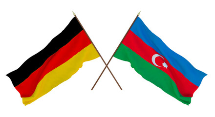 Background for designers, illustrators. National Independence Day. Flags Germany and Azerbaijan