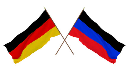 Background for designers, illustrators. National Independence Day. Flags Germany and Donetsk People's Republic