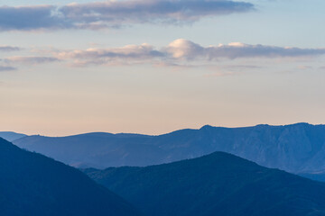 Fototapeta na wymiar Mountain Peaks in Twilight