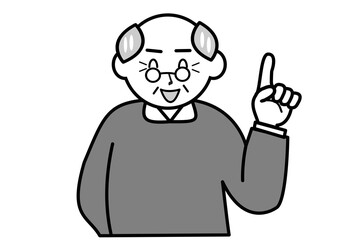 笑顔でアドバイスするシニア男性