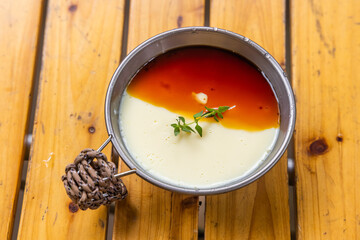 アウトドアでおやつ　 cold sweets(desserts pudding) 