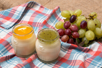 アウトドアでおやつ　 cold sweets(desserts pudding) 