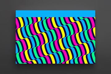 Abstract dynamic template with wavy curved ribbons. Modern cover design. 3d vector illustration.
