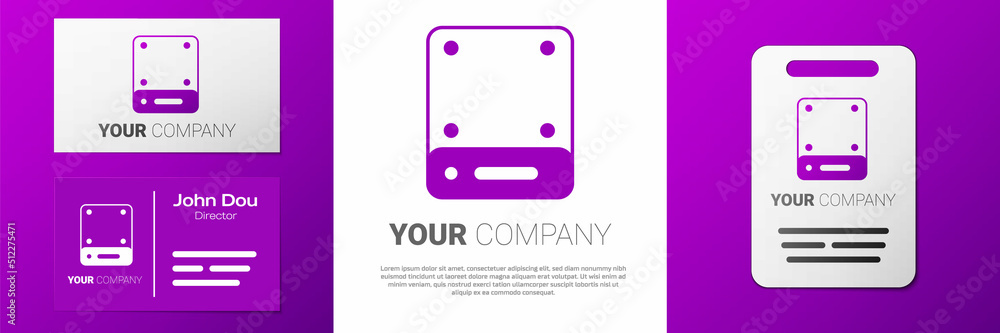 Poster Logotype Server, Data, Web Hosting icon isolated on white background. Logo design template element. Vector