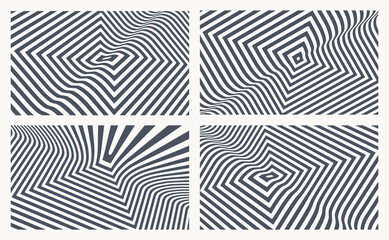 Optic art illustration of black and white squares. The geometric background by stripes. 3d vector pattern for brochure, annual report, magazine, poster, presentation, flyer or banner.