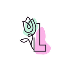 Flower Alphabet L Logo