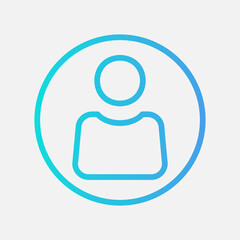 User icon in gradient style about user interface, use for website mobile app presentation