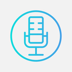 Fototapeta premium Microphone icon in gradient style about user interface, use for website mobile app presentation