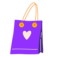 Shopping bag. World consumer rights day sale. Empty shopping bag is insulated on white. Vector cartoon illustration