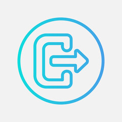 Log out icon in gradient style about user interface, use for website mobile app presentation