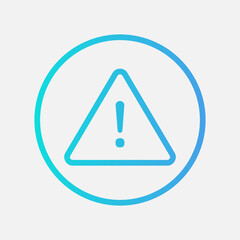 Warning icon in gradient style about user interface, use for website mobile app presentation