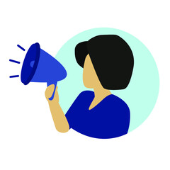 person with a megaphone