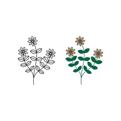 Fototapeta premium Hand drawn flower template vector