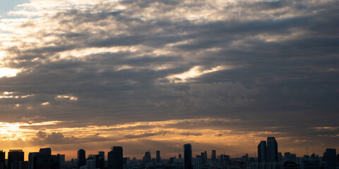 sunset over the city