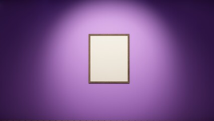 frame on wall purple background