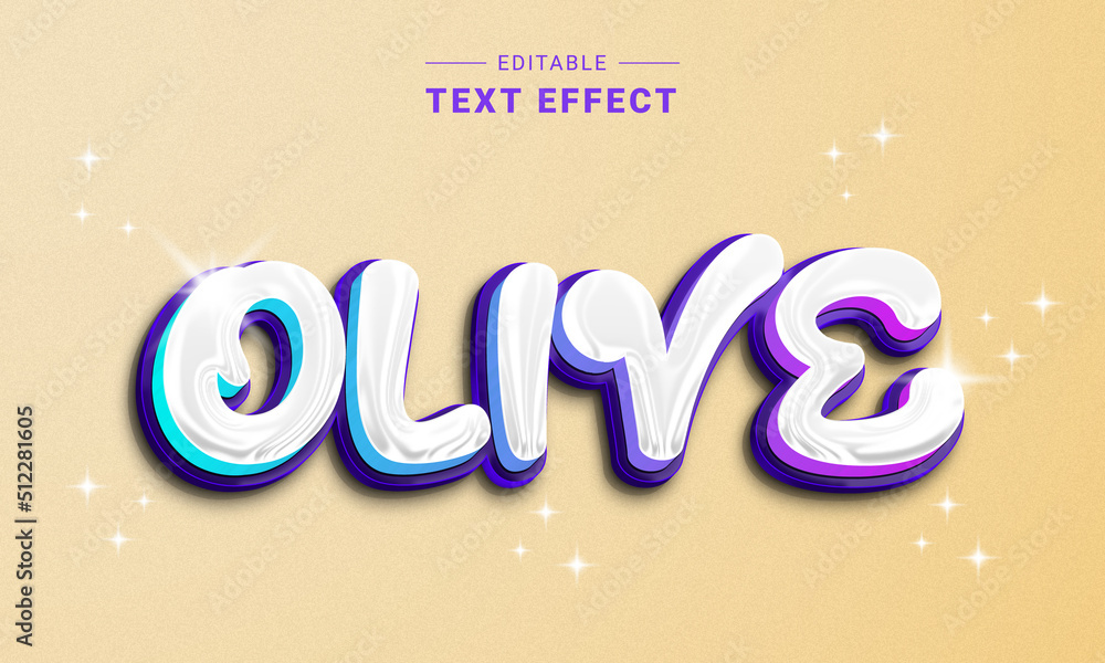 Poster editable 3d shiny text effect. vector graphic style