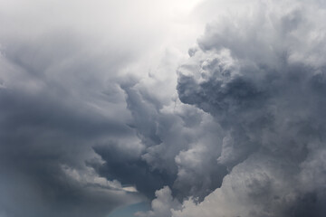 Storm clouds close-up on the sky background