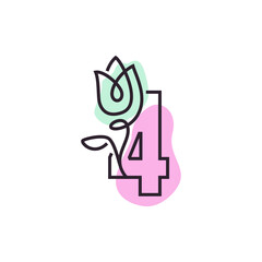 Flower Number 4 Logo