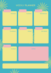 Colorful weekly planner template