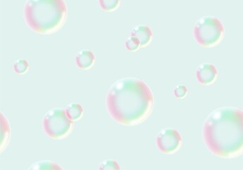 Soap bubble illustration seamless pattern 