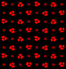 Fototapeta na wymiar Japanese Red Round Petal Vector Seamless Pattern