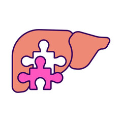 liver recovery, puzzle, color editable icon for web design, templates and more