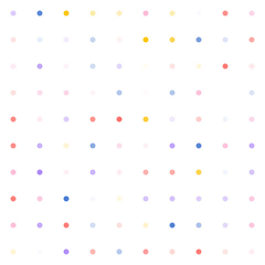 Colorful polka dot in white background. Vector trendy simple seamless pattern with colorful spots. Minimalistic repeatable background for fabric, wallpaper, scrapbooking project. Party vibrant print