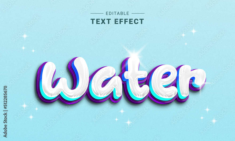 Poster editable 3d shiny text effect. vector graphic style