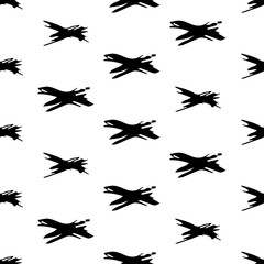 Seamless pattern with hand drawn cross symbols