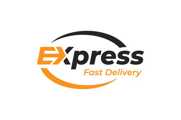Fast Express Delivery Logotype design with arrow symbol for Modern Transport Logistic simple text Logo Template Design