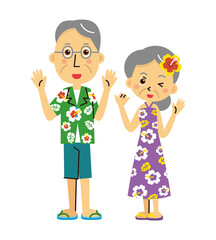 夏　旅行　人物