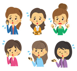 女性　イラスト　セット