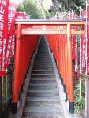東京赤坂の日枝神社にある稲荷参道（千本鳥居）　Hie Shrine