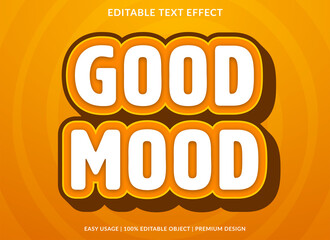 good mood text effect template with abstract style use for business logo and brand