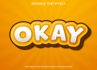 okay text effect template with abstract style use for business logo and brand