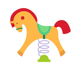 Swing horse Children Playground icon. Vector illustration